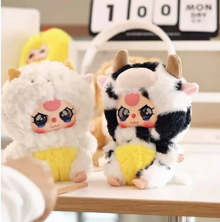 Baby Three Series Chinese Zodiac Plush Doll Blind Box, Doll Model Ornament Mystery Box, 12 Styles Plush Doll Kids Girl Xmas Gifts