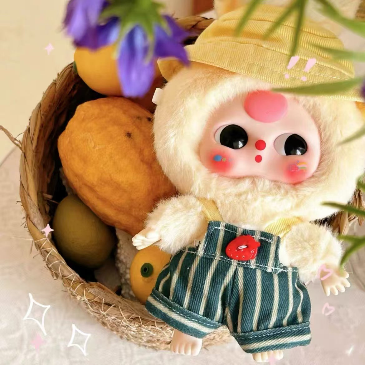 Baby Three Series Macaron Cute Bunny Plush Doll Blind Box, Doll Model Ornament Mystery Box